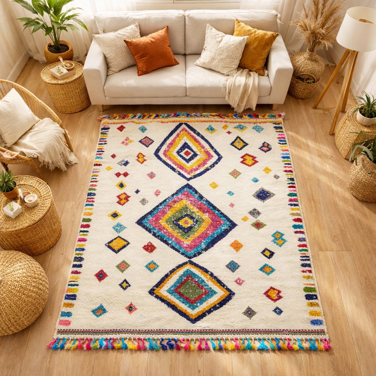 Tapis berbère tissé motif ethnic LYN5 OURIKA F — vue 3
