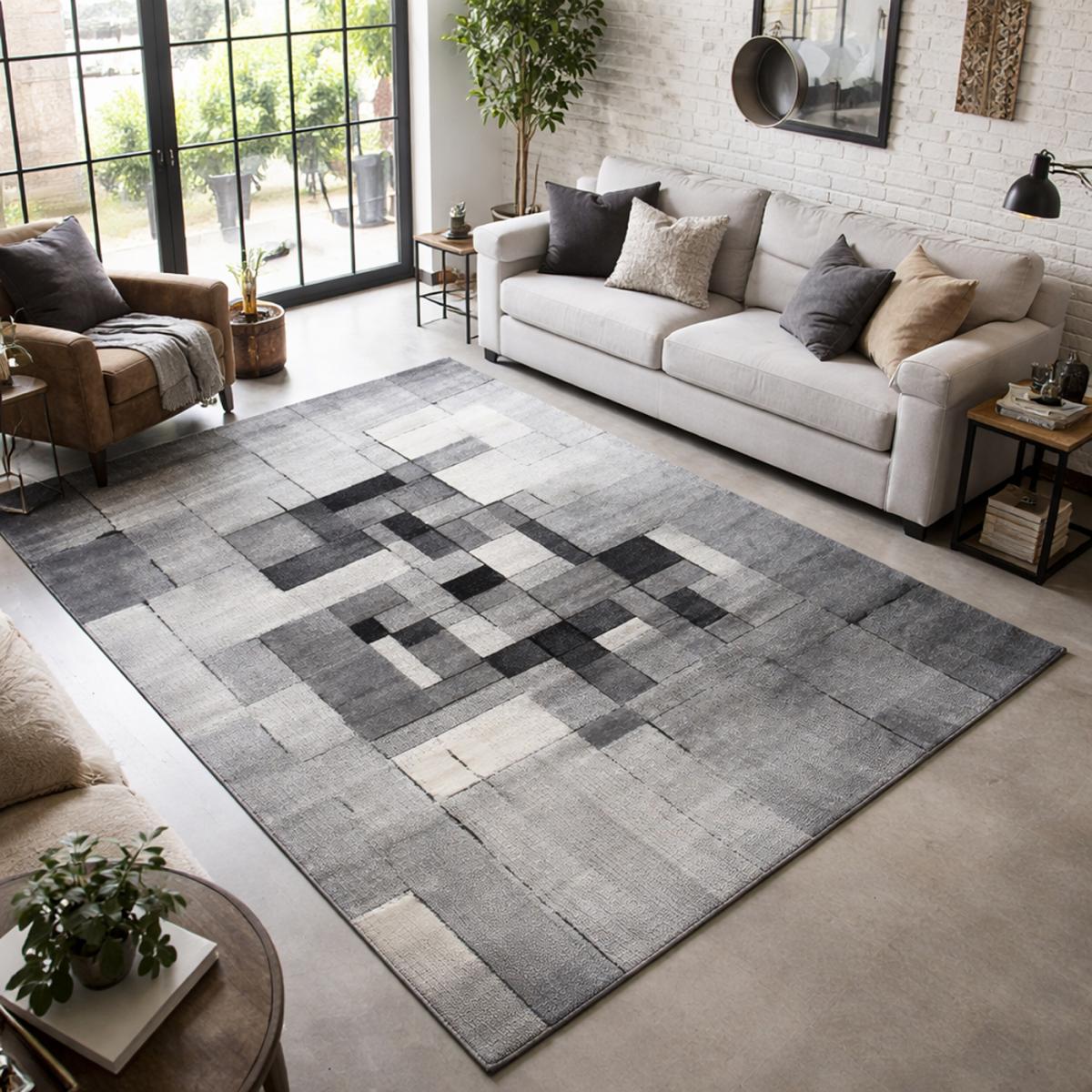 Tapis entrée tissé motif géométrique LYN8 BELO 13 — vue 3