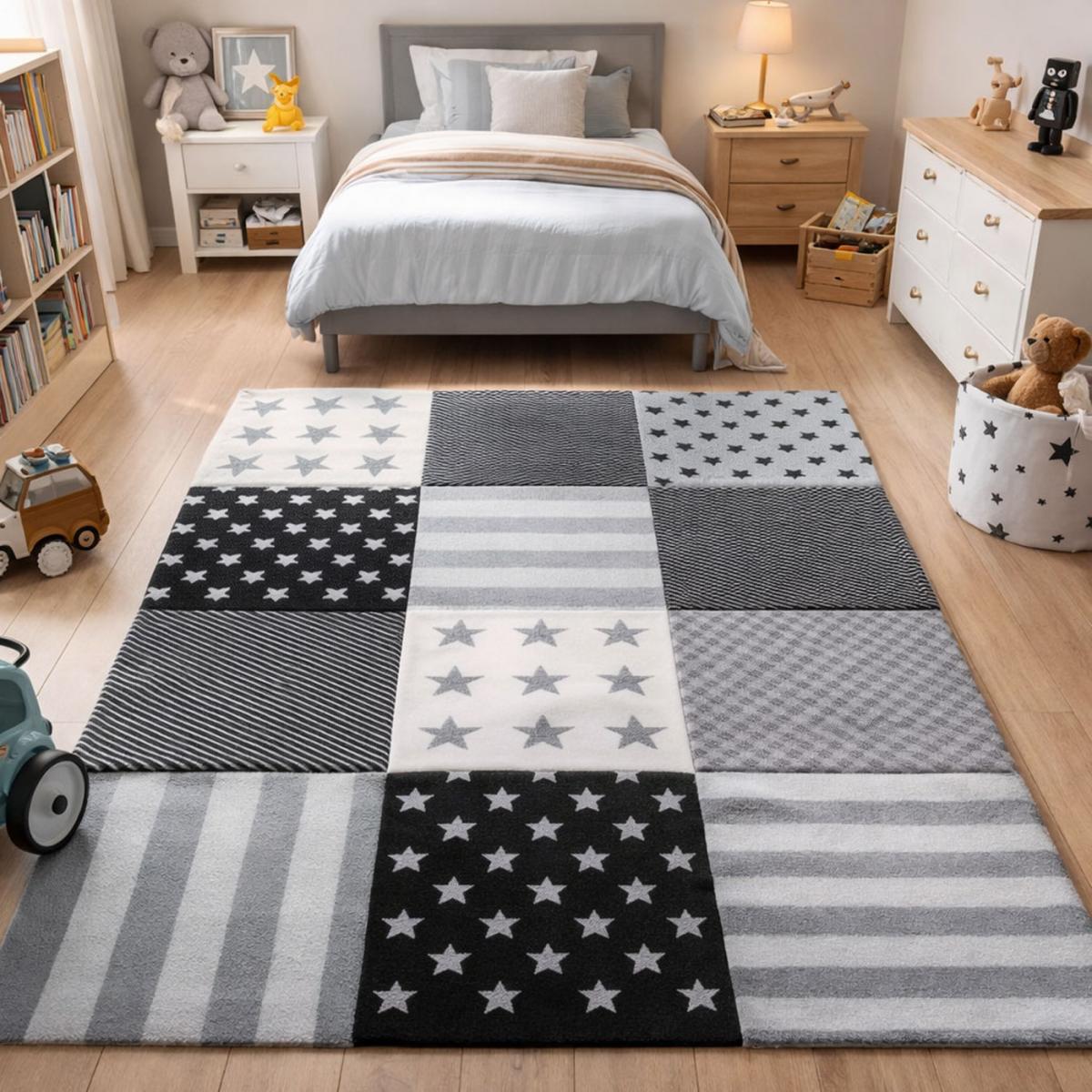 Tapis enfant tissé motif géométrique LYN8 FLAG START — vue 3