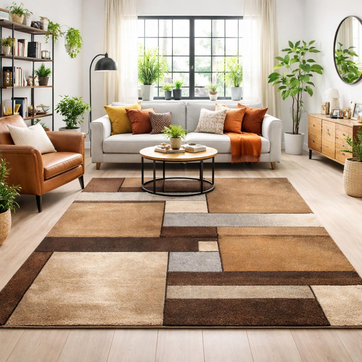 Tapis salon et chambre tissé motif géométrique LYN8 GEOME — vue 6