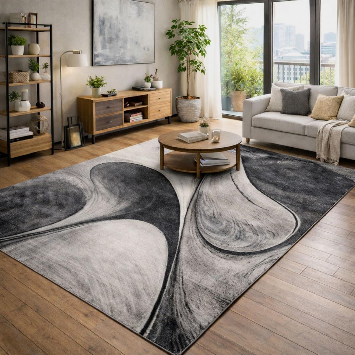 Tapis salon et chambre tissé motif géométrique LYN8 MADILA — vue 3