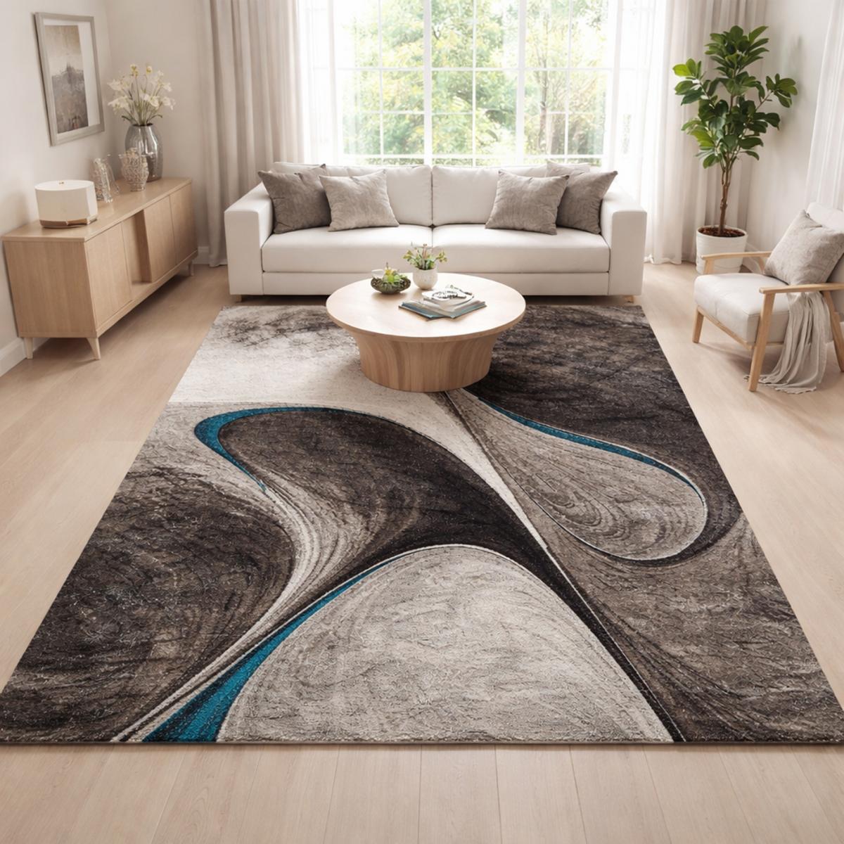Tapis salon et chambre tissé motif géométrique LYN8 MADILA — vue 3