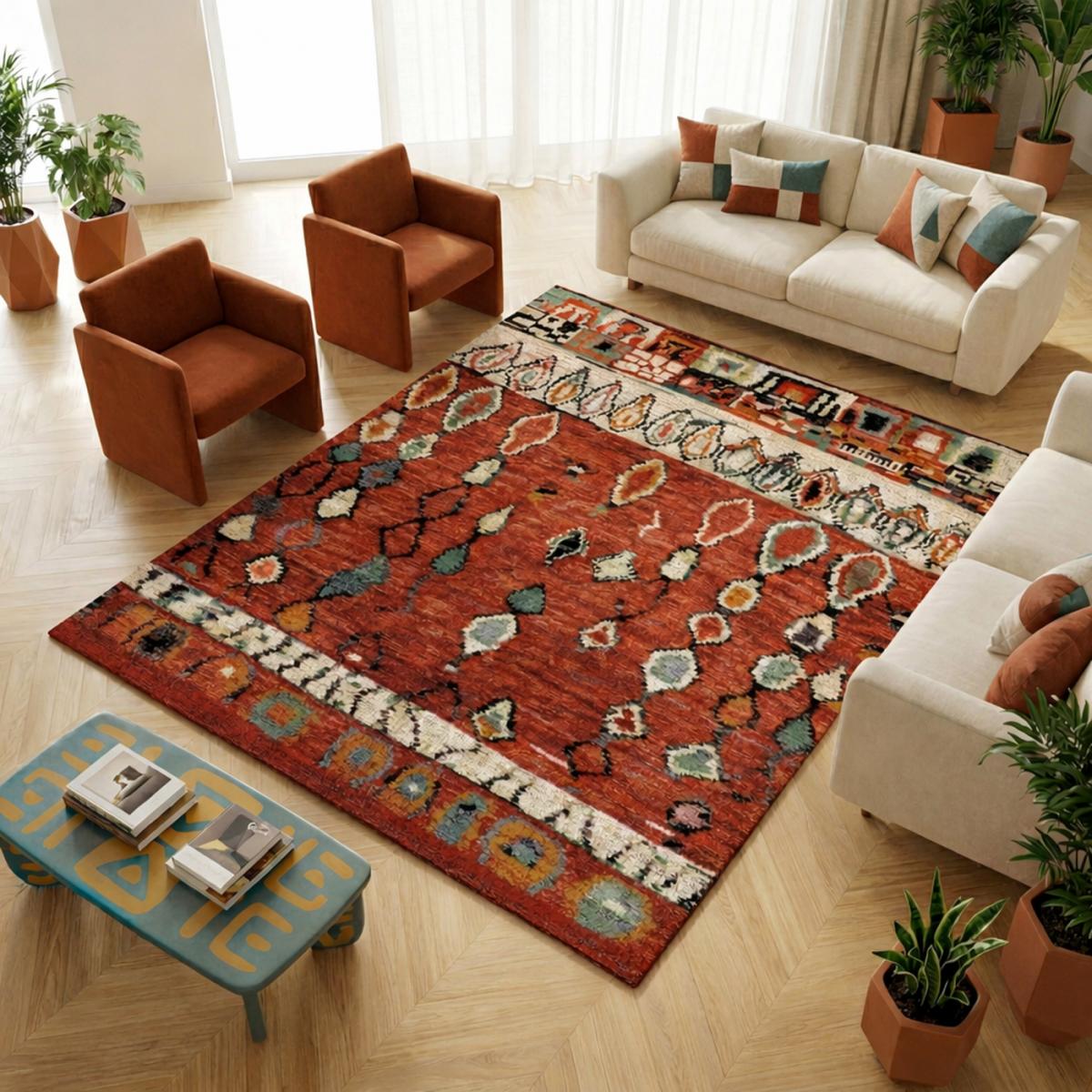 Tapis berbère tissé motifs tribaux LYN8 MOROCO — vue 3