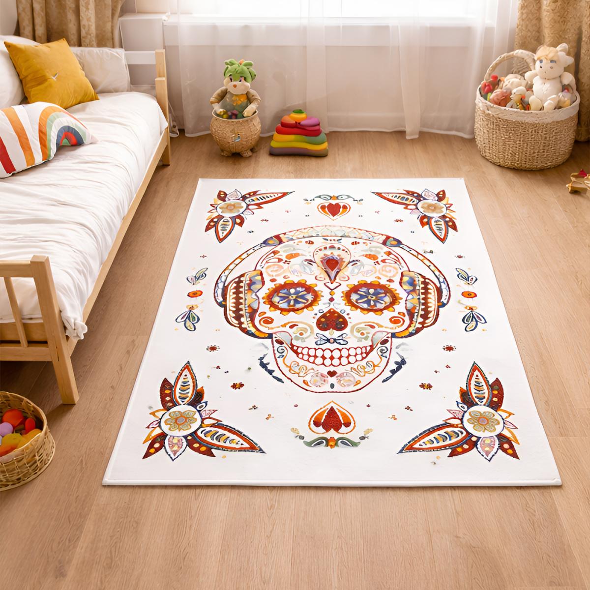 Tapis enfant tissé motif tête de mort LYN8 SKULL HEAD — vue 3
