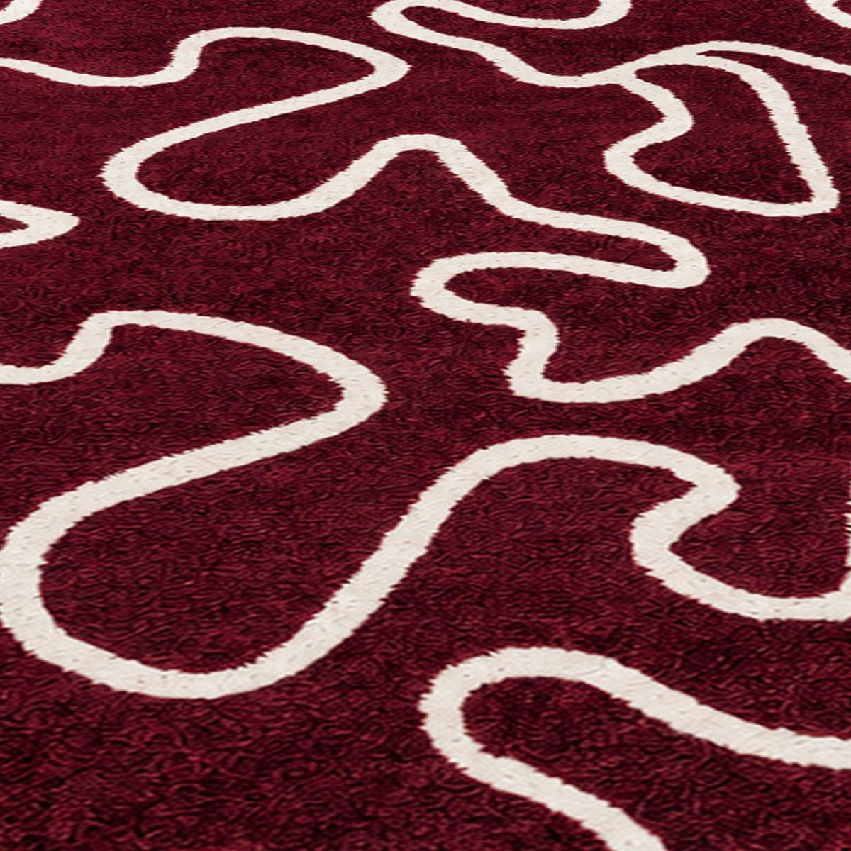 Tapis salon, motif abstrait en relief, graphique et tendance — vue 6