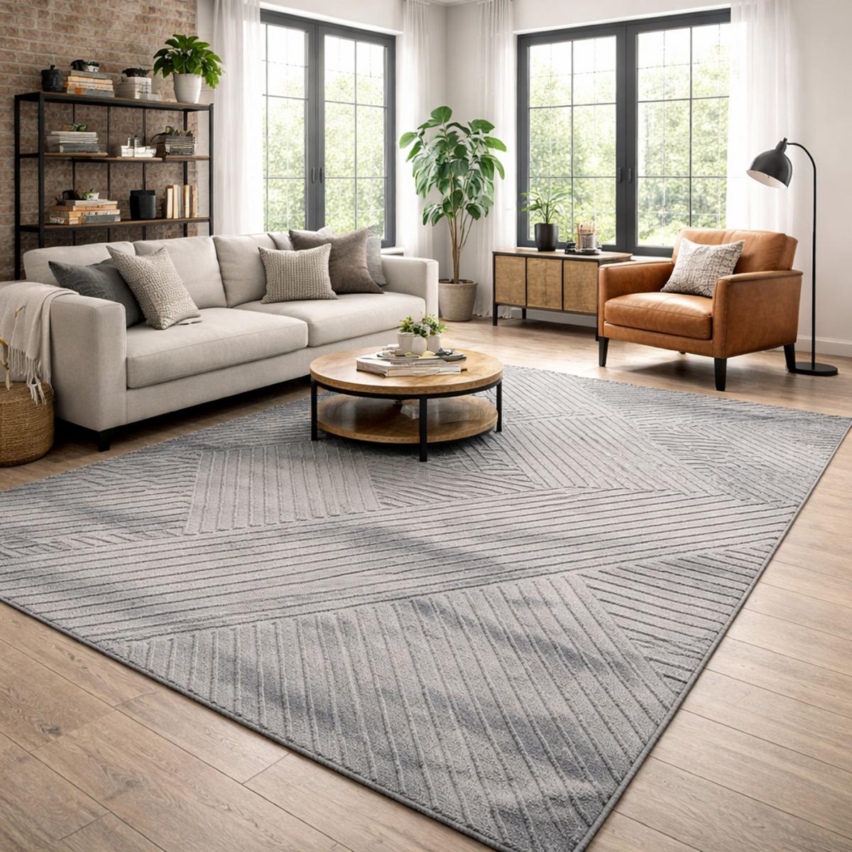 Tapis salon LYN9 D, tapis ton sur ton moderne et contemporain — vue 3