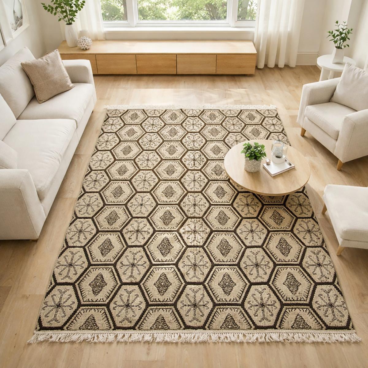 Tapis kilim reversible fait à la main en laine MALSA — vue 3
