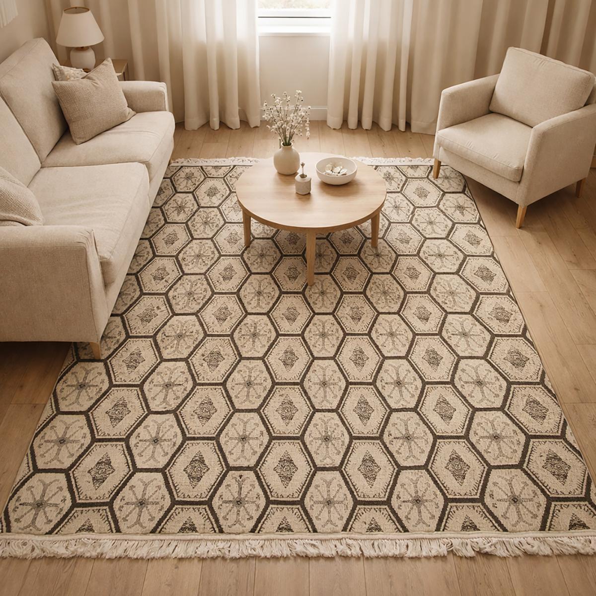 Tapis kilim reversible fait à la main en laine MALSA — vue 6