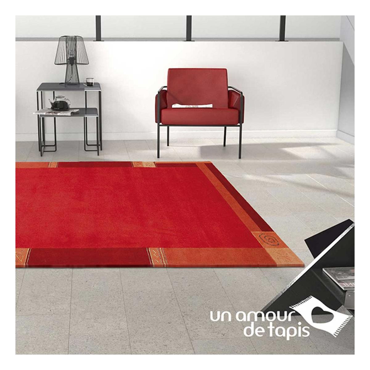 Tapis salon et chambre fait main en laine motif simple LIMANA — vue 5