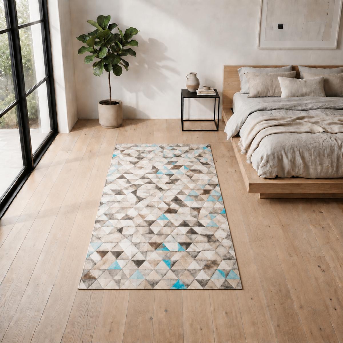 Tapis peau de vache MULTICA, kilim fait main — vue 6