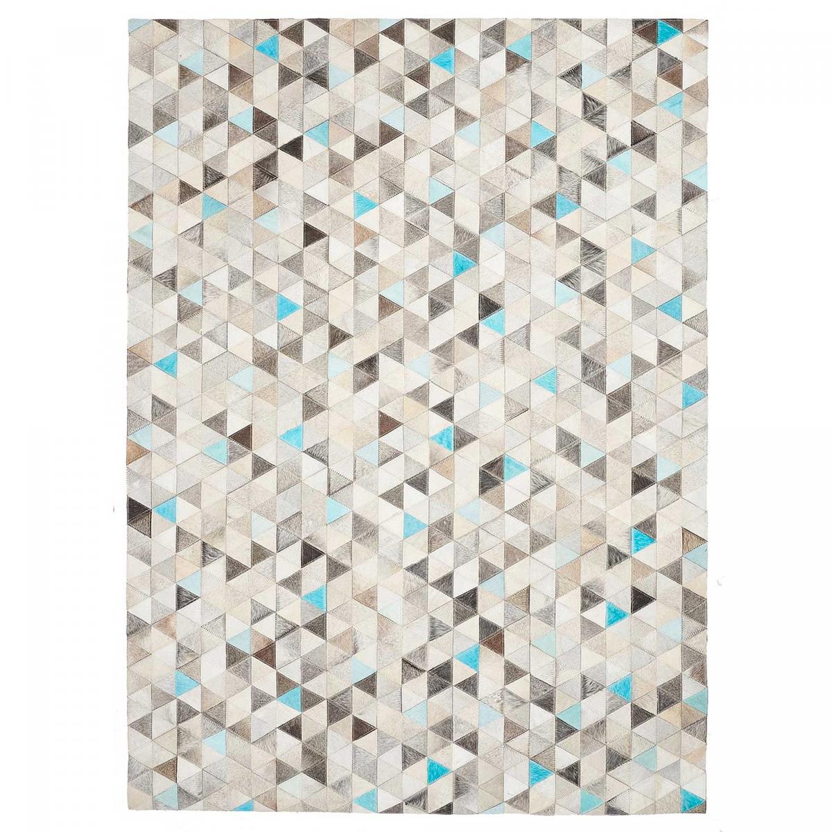 Tapis peau de vache MULTICA, kilim fait main