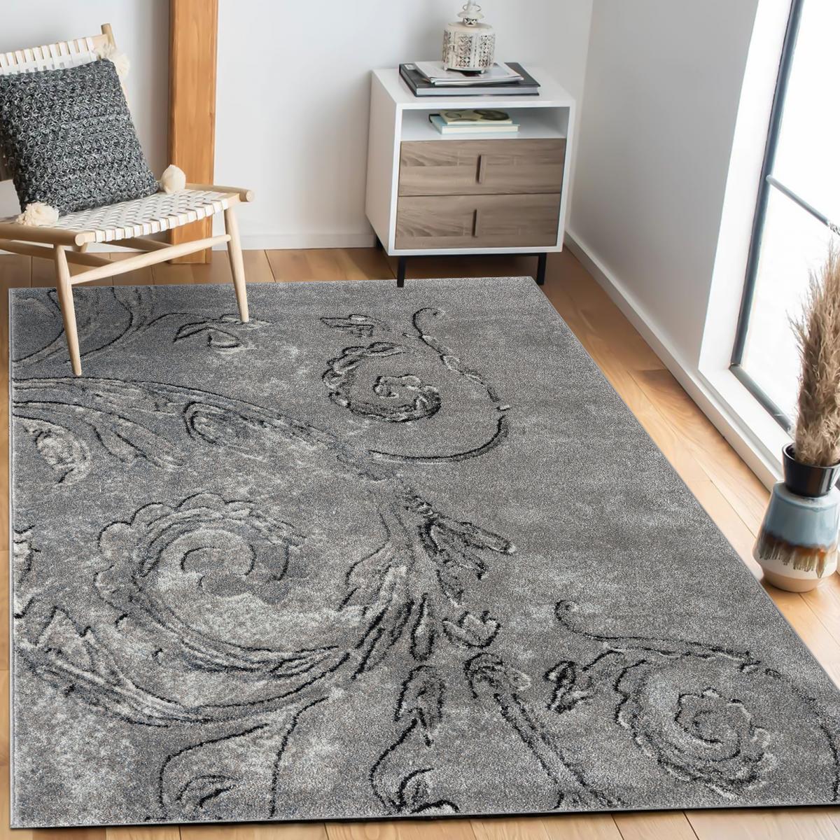 Tapis salon et chambre tissé motif baroque MUMBA D — vue 3