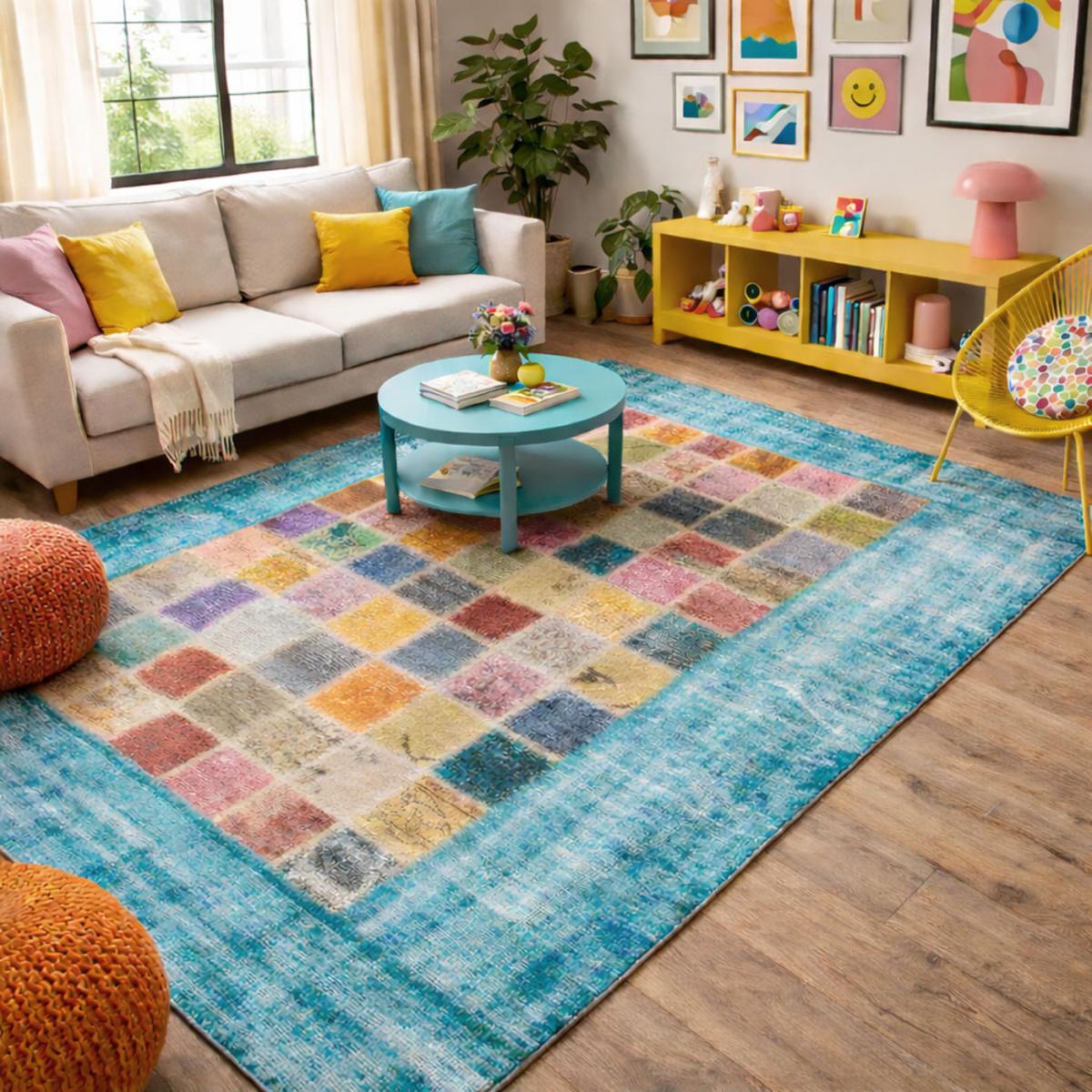 Tapis Chambre fait à la main en laine motif géométrique — vue 5