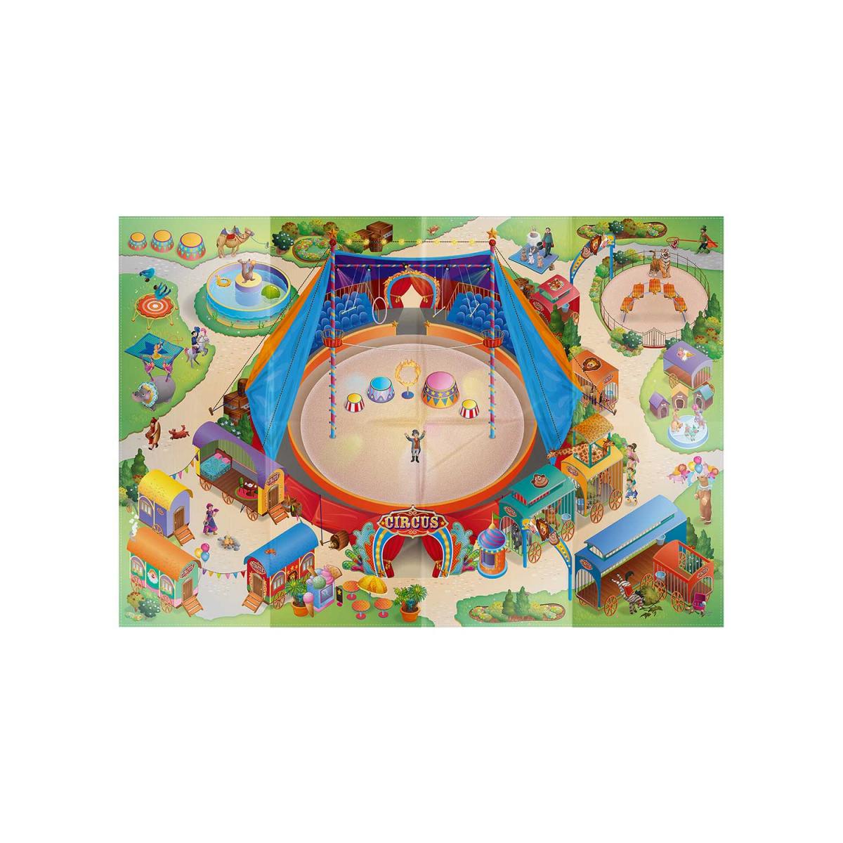 Tapis salon et chambre tissé motif enfant NAPPE CIRQUE A