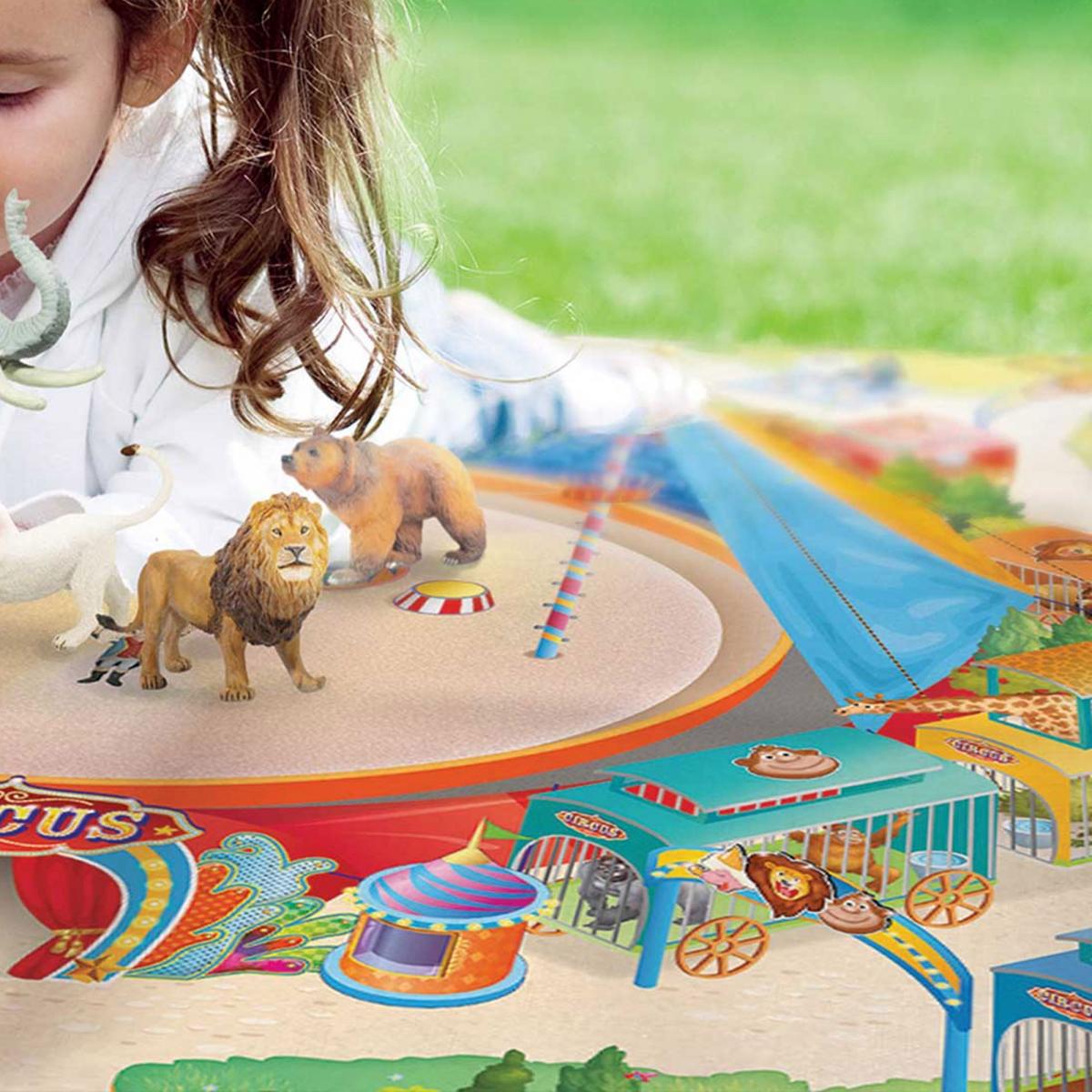 Tapis salon et chambre tissé motif enfant NAPPE CIRQUE A — vue 3