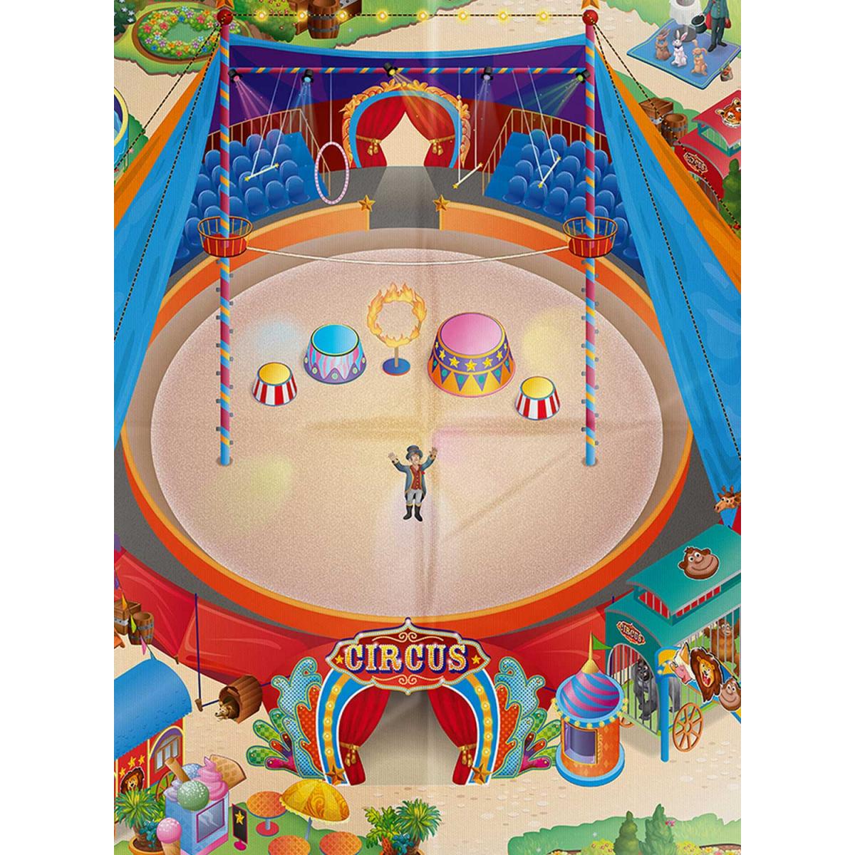 Tapis salon et chambre tissé motif enfant NAPPE CIRQUE A — vue 4