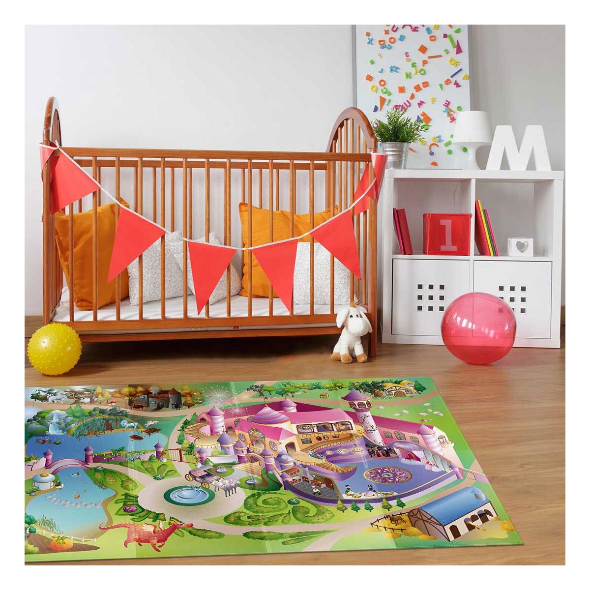 Tapis salon et chambre tissé motif enfant NAPPE PRINCESS A — vue 3