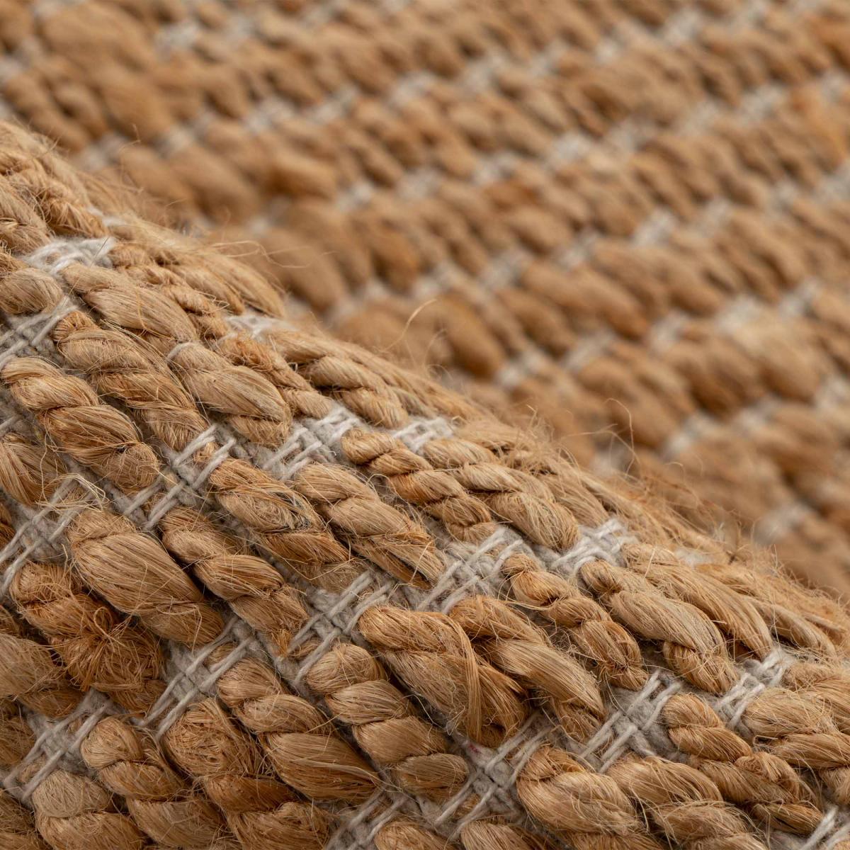 Tapis salon rond, fait main en jute — vue 6