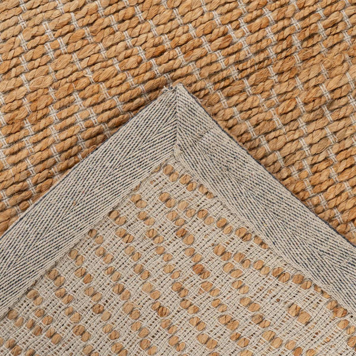 Tapis salon rond, fait main en jute — vue 5