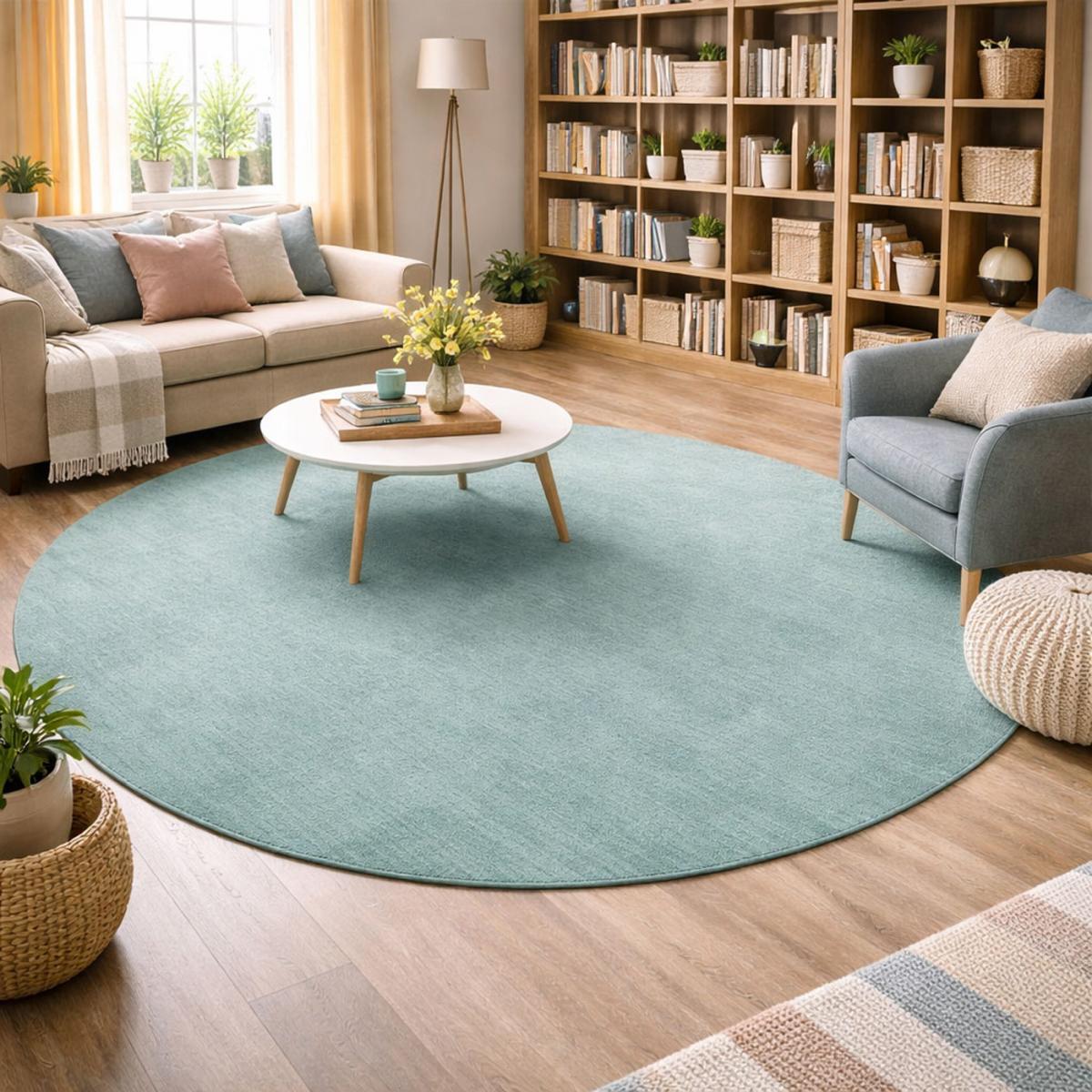 Tapis rond fait main motif uni NEO UNI