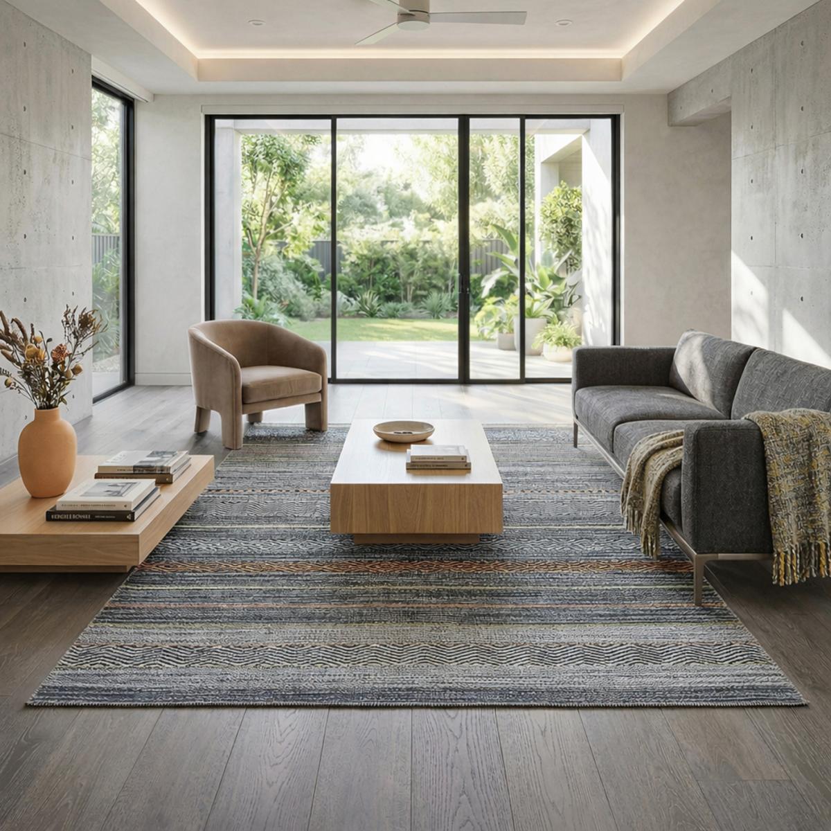 Tapis salon et chambre tissé motif ethnique NOBASTA — vue 3