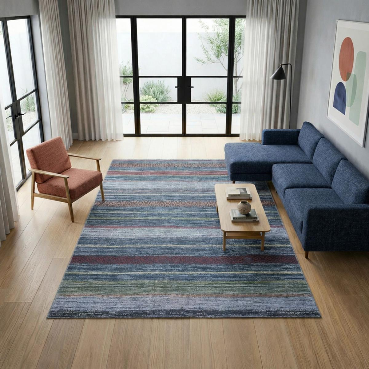Tapis salon et chambre tissé motif ethnique NOBASTA — vue 3