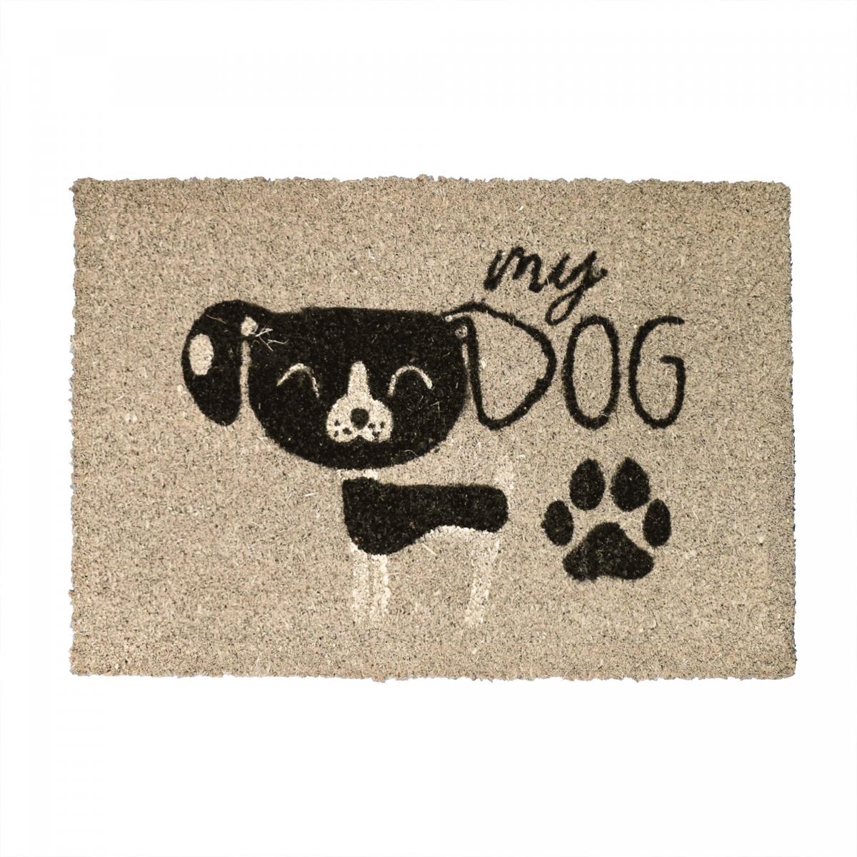 Paillasson tissé en coco motif animaux CHIEN