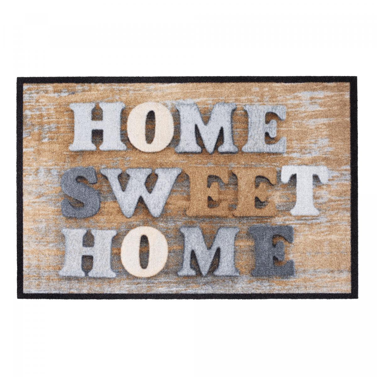Paillasson SWEAT HOME Beige 40x60 Fait en Europe en polyamide doux et soyeux