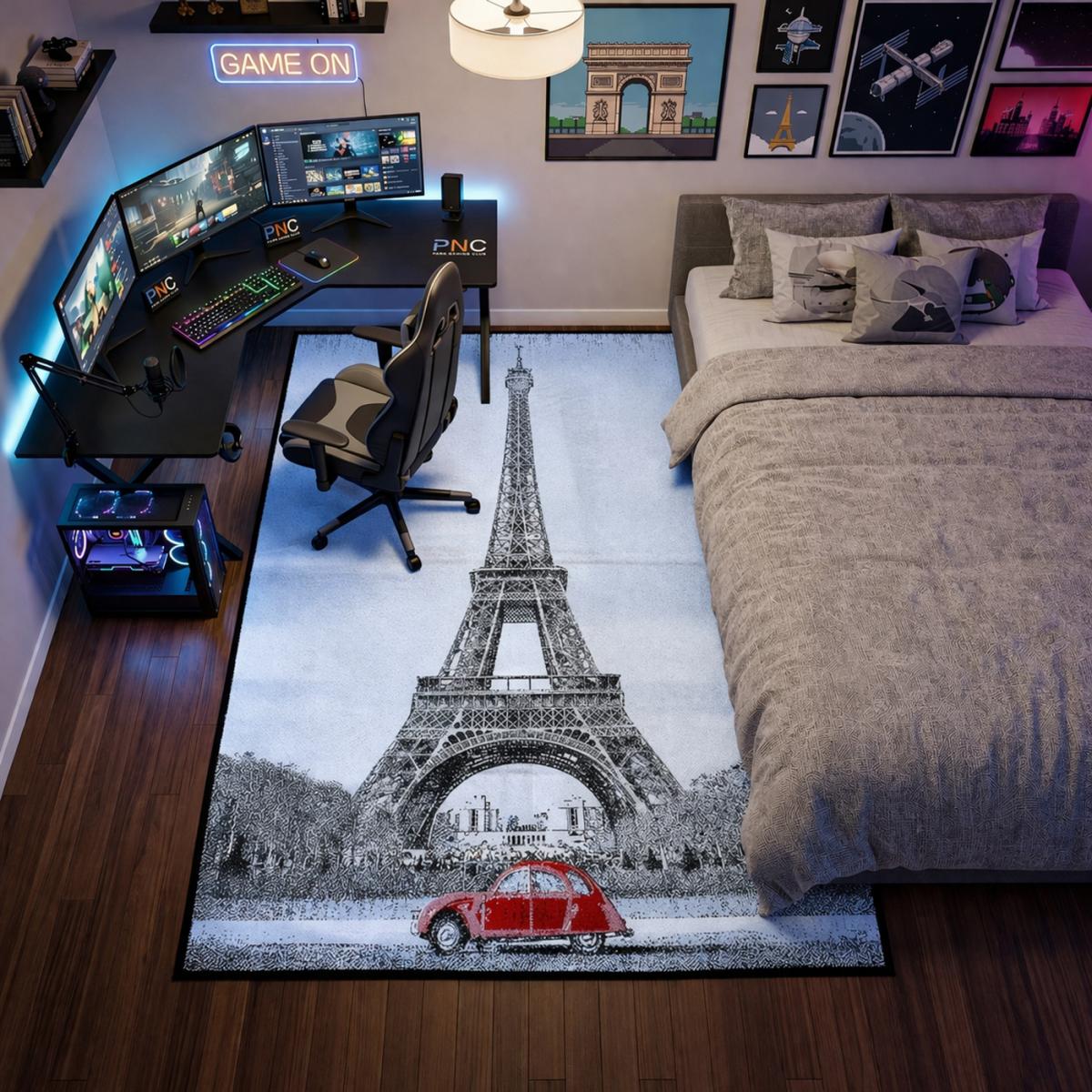 Tapis salon et chambre tissé motif fresque PARIS — vue 3
