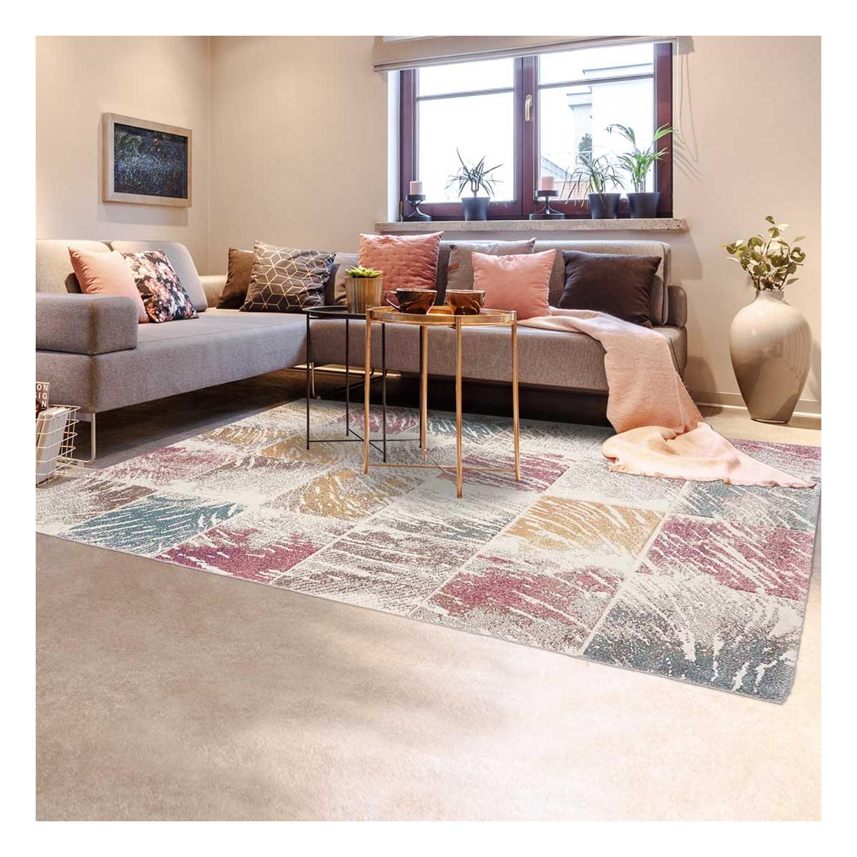 Tapis chambre tissé motif géométrique PASTY — vue 6