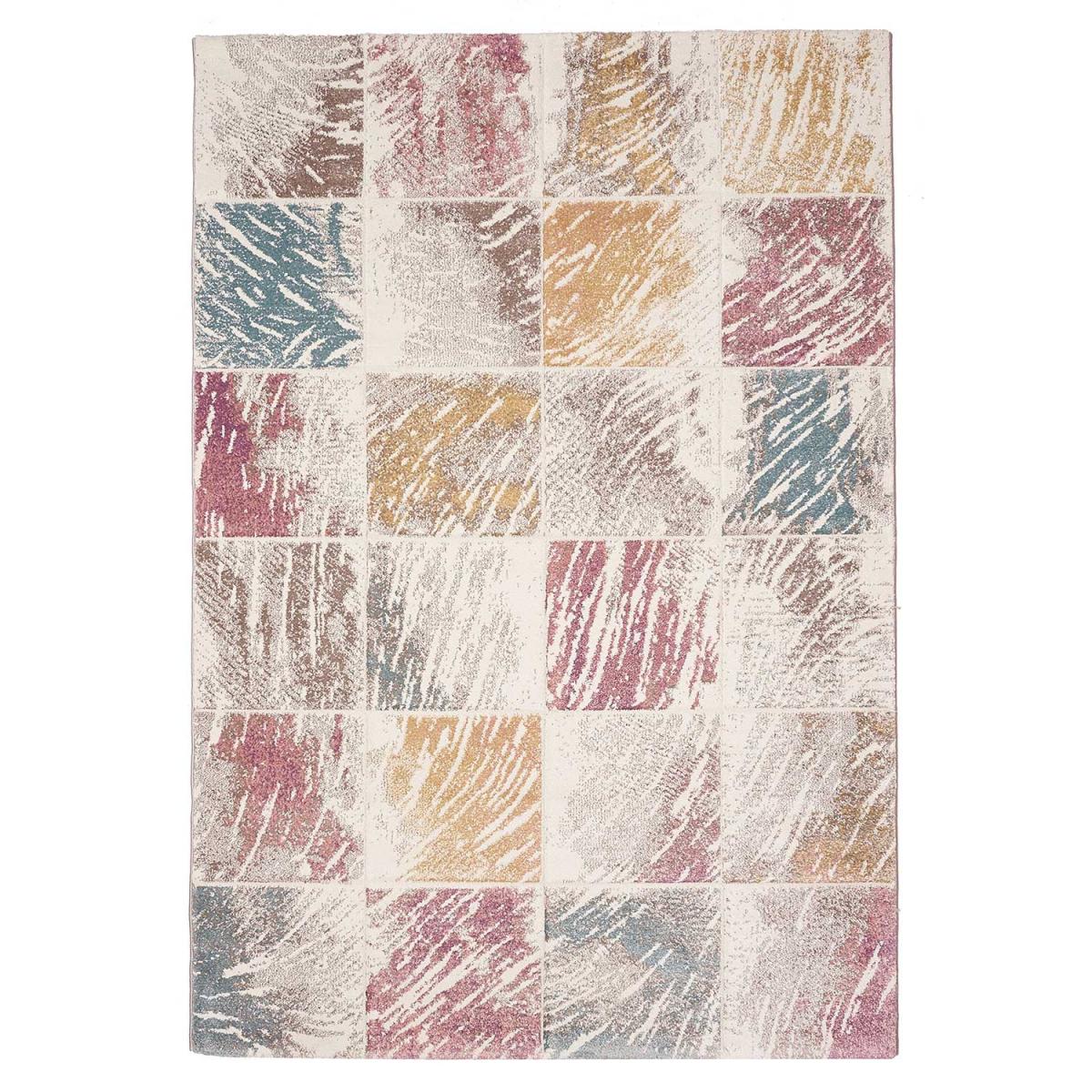 Tapis chambre tissé motif géométrique PASTY