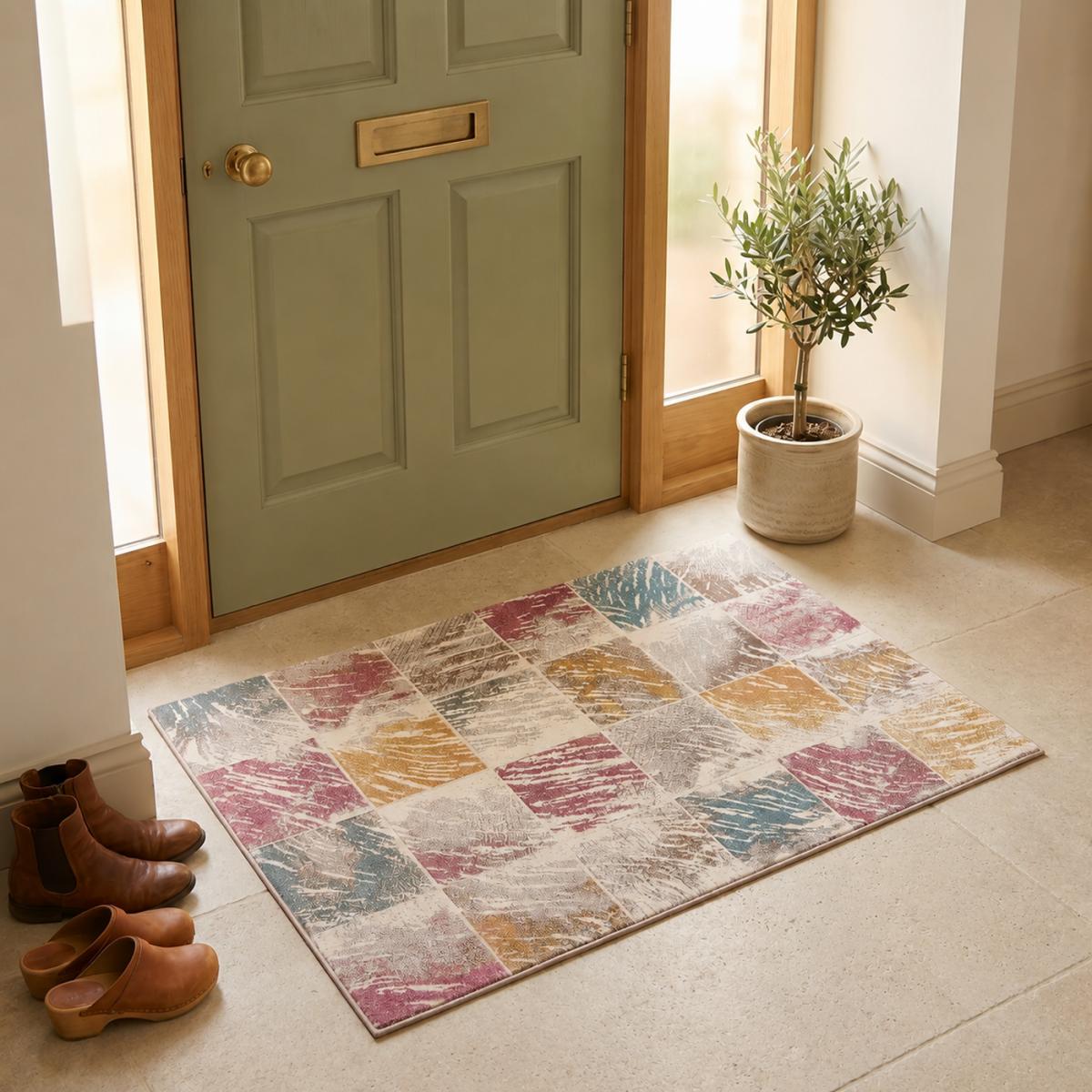 Tapis chambre tissé motif géométrique PASTY — vue 3