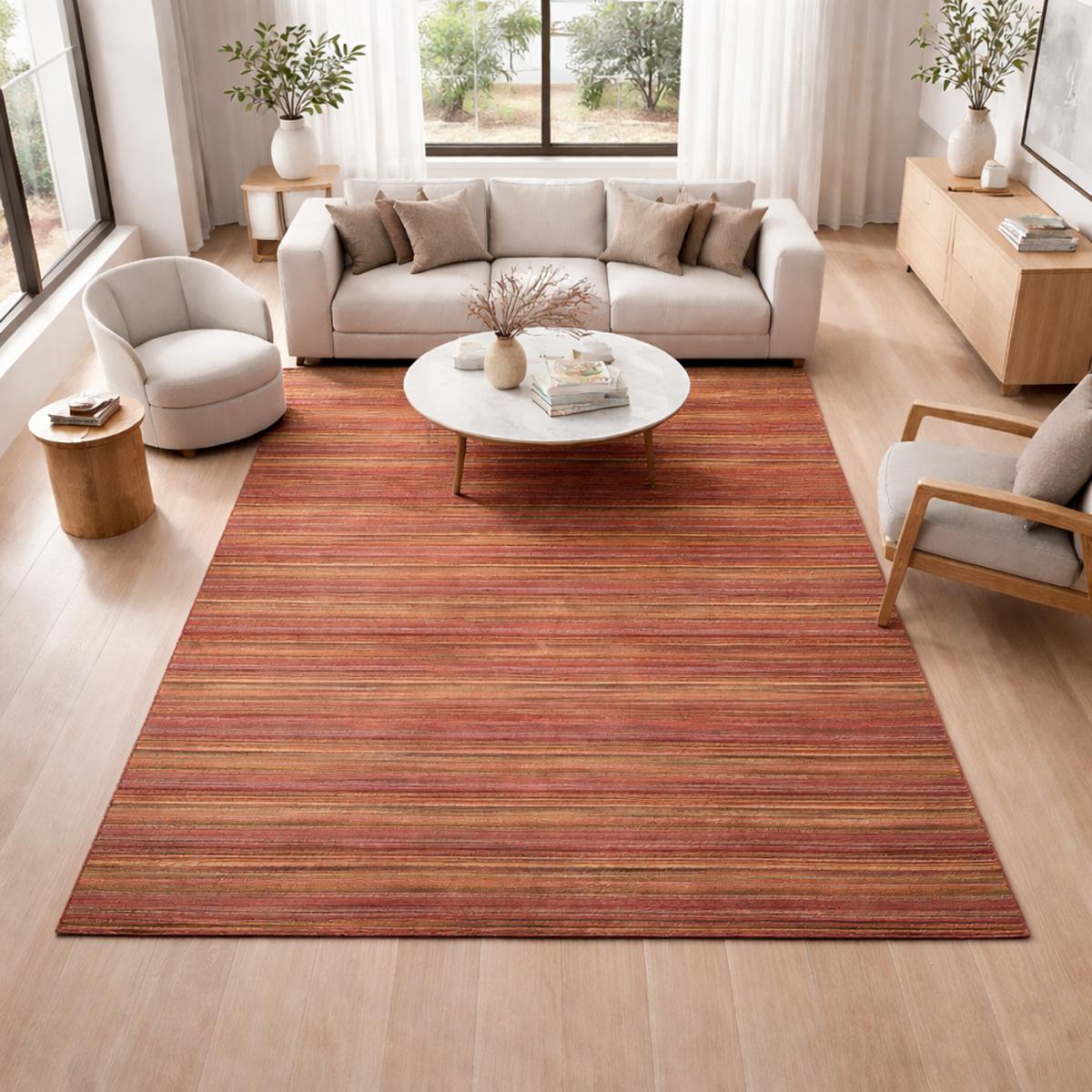 Tapis chambre fait à la main en laine motif géométrique — vue 3