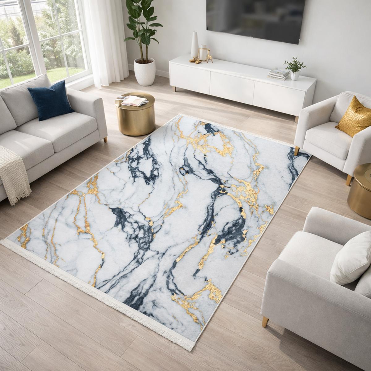 Tapis salon et chambre tissé motif abstrait PERY — vue 3
