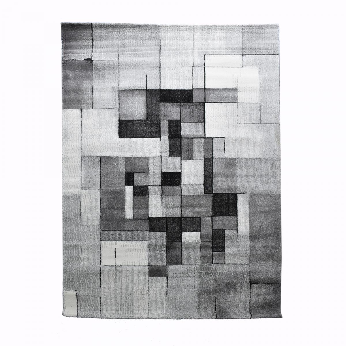 Tapis entrée tissé motif géométrique LYN8 BELO 13