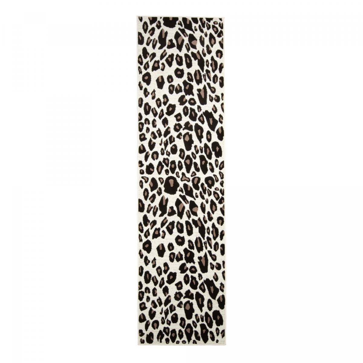 Tapis couloir LYN1 LEOPARD Beige et marron motif félin tacheté