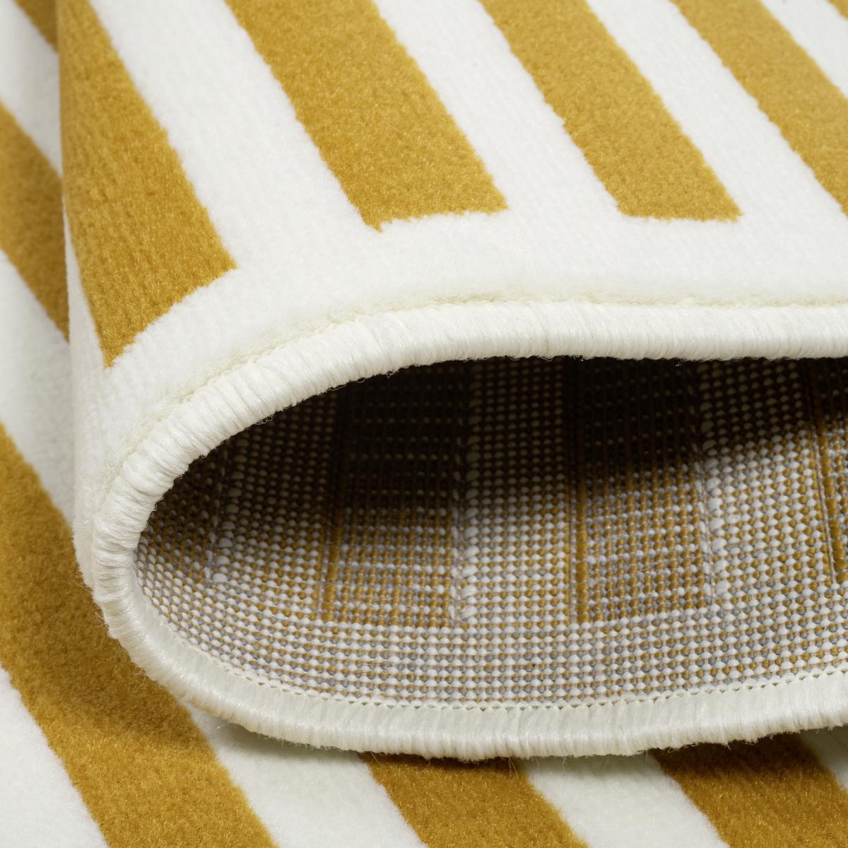 Tapis tissé rayures horizontales, Motif graphique épuré, LYN1 NAT — vue 4