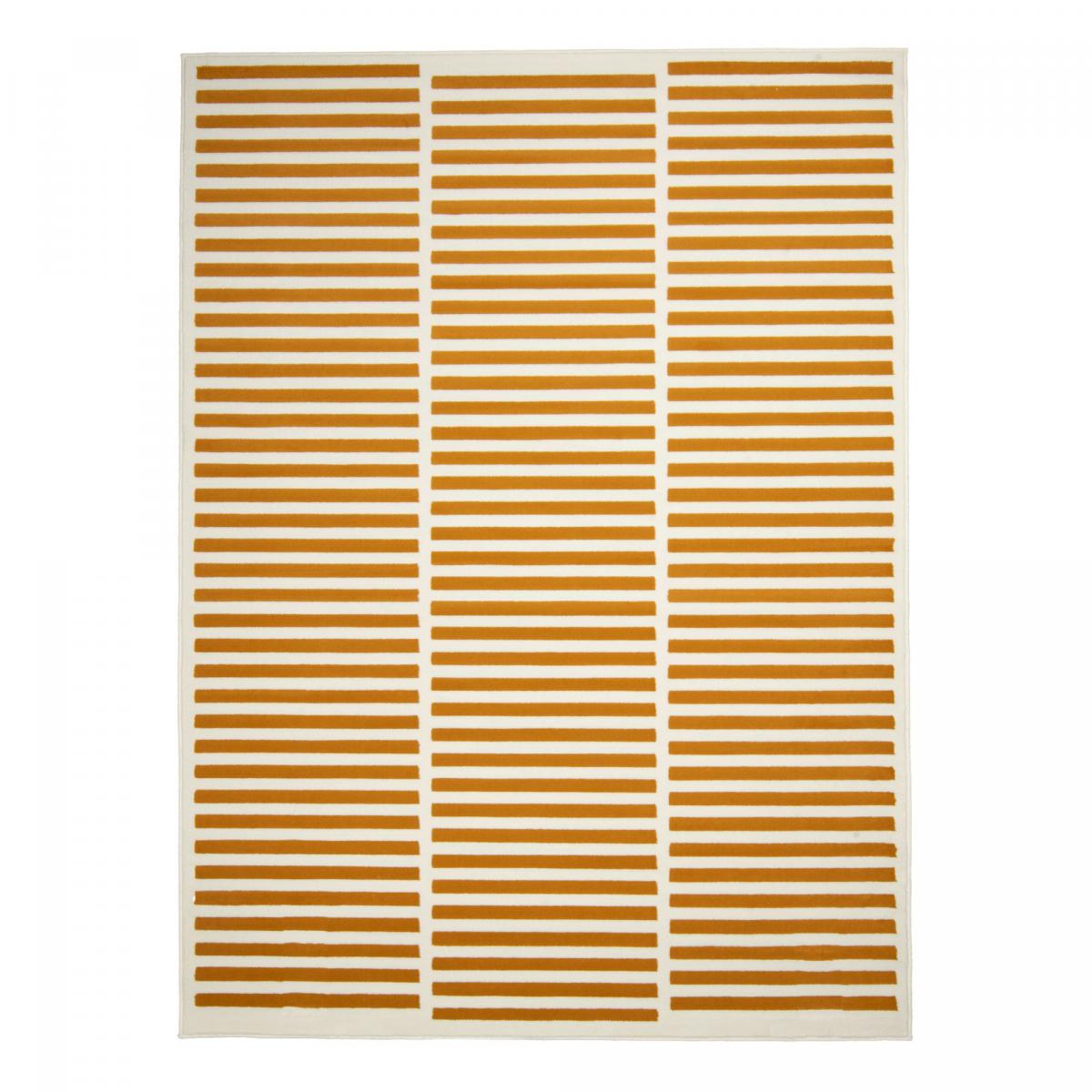 Tapis tissé rayures horizontales, Motif graphique épuré, LYN1 NAT