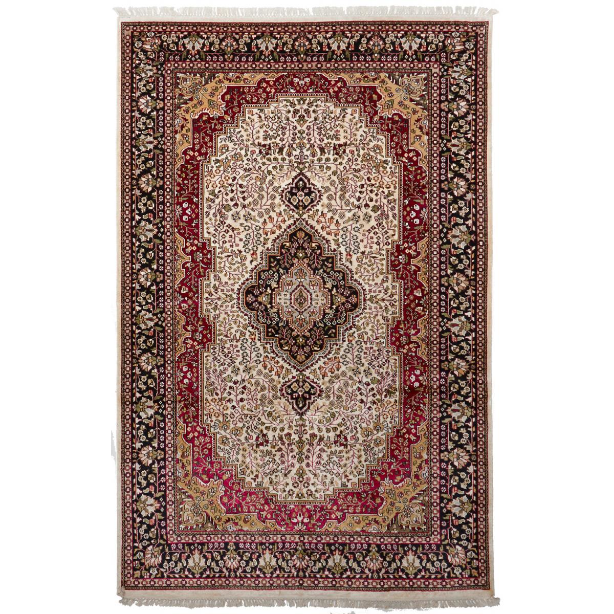 Authentique tapis d'Orient fait main en rayonne JAIPOUR 4 — vue 3