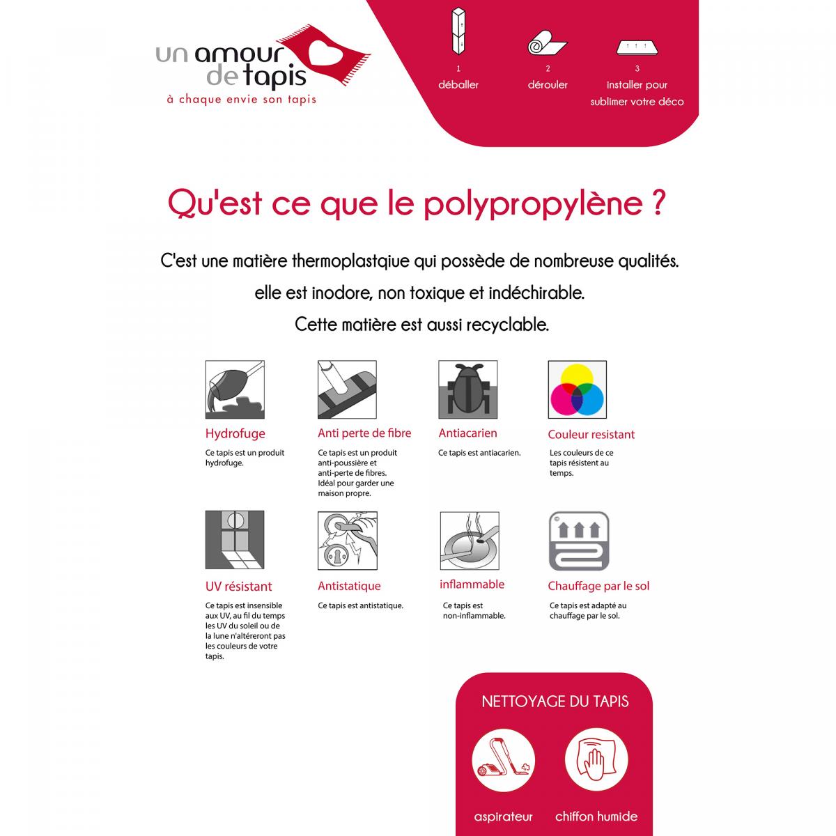 Tapis salon et chambre tissé motif uni EPAISSIA + — vue 5