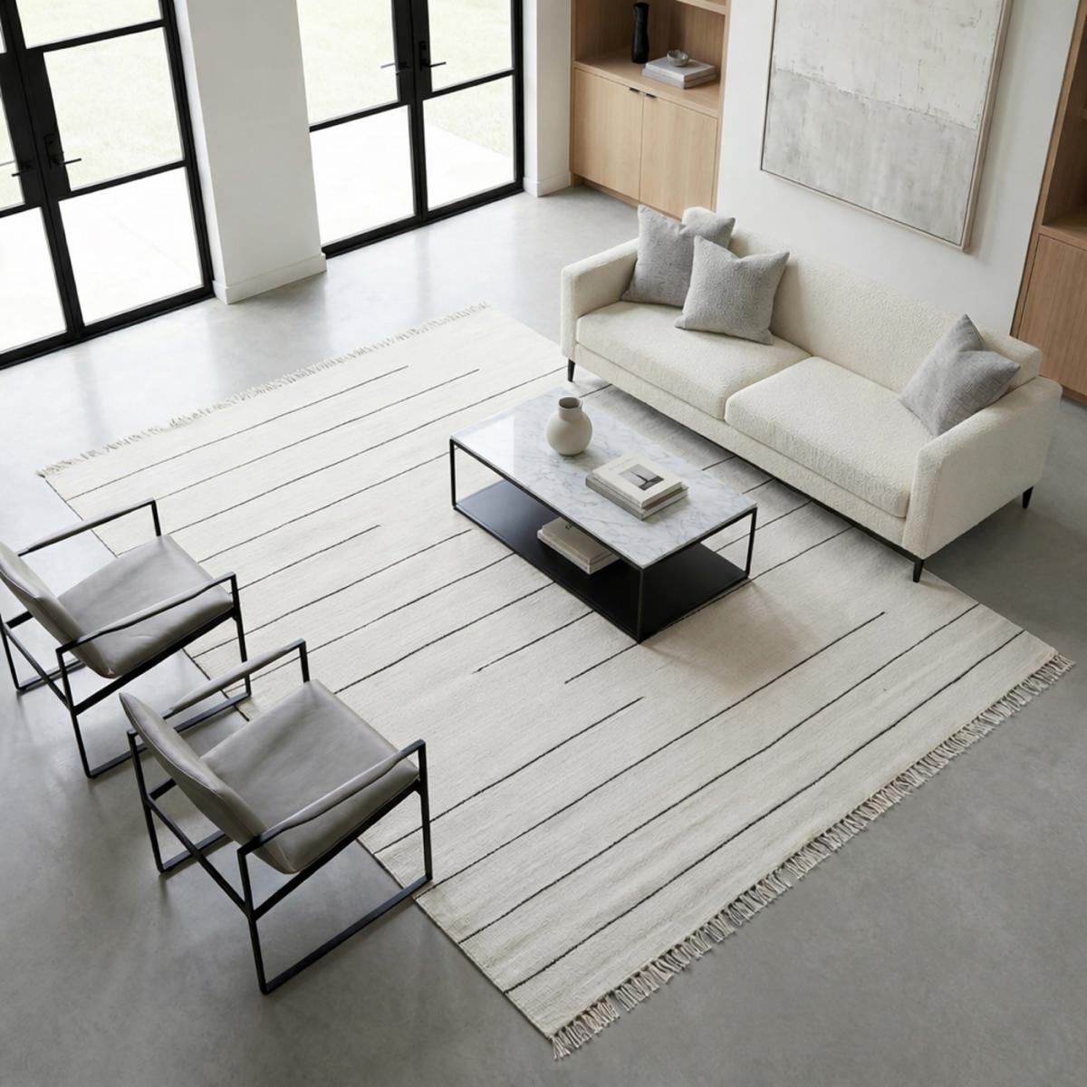 Tapis kilim fait main en laine motif simple PRAHA — vue 3