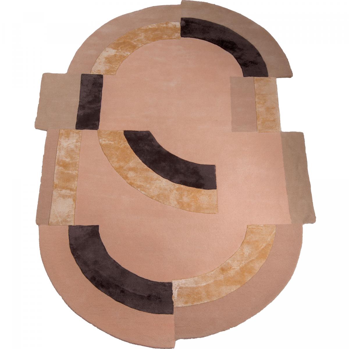 Tapis salon ROLIN , tapis en laine et viscose pour un aspect doux et soyeux