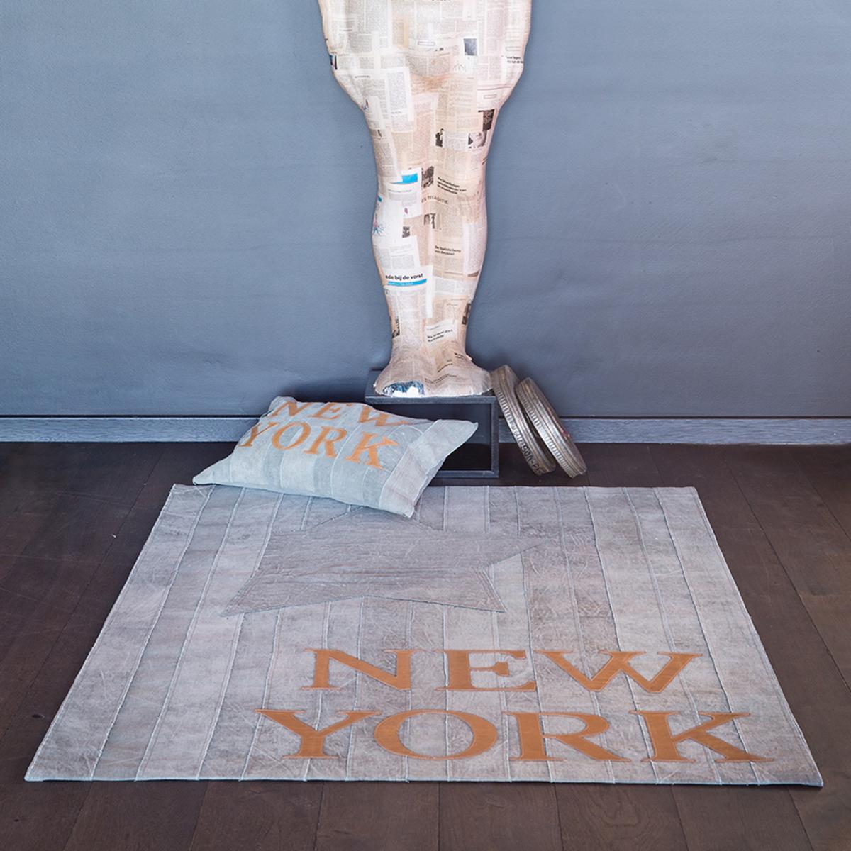 Tapis salon et chambre fait main motif fresque NEW YORK A — vue 3