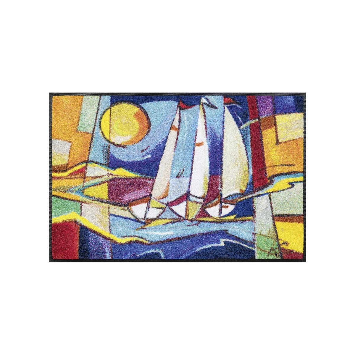 Paillasson tissé motif fresque SAILOME