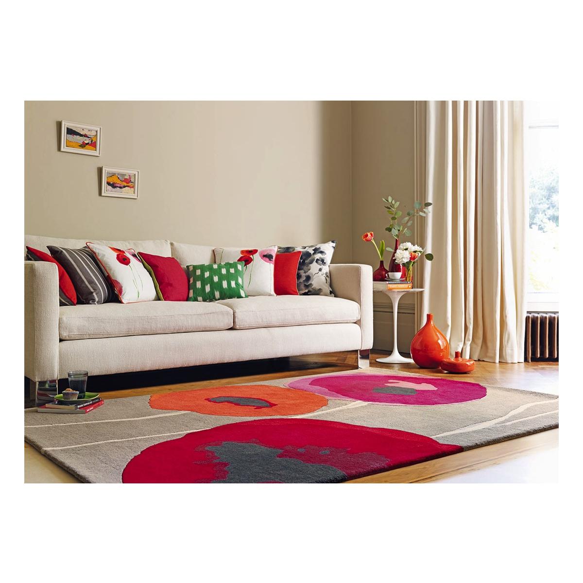 Tapis salon POPPIES en laine Fait main — vue 3