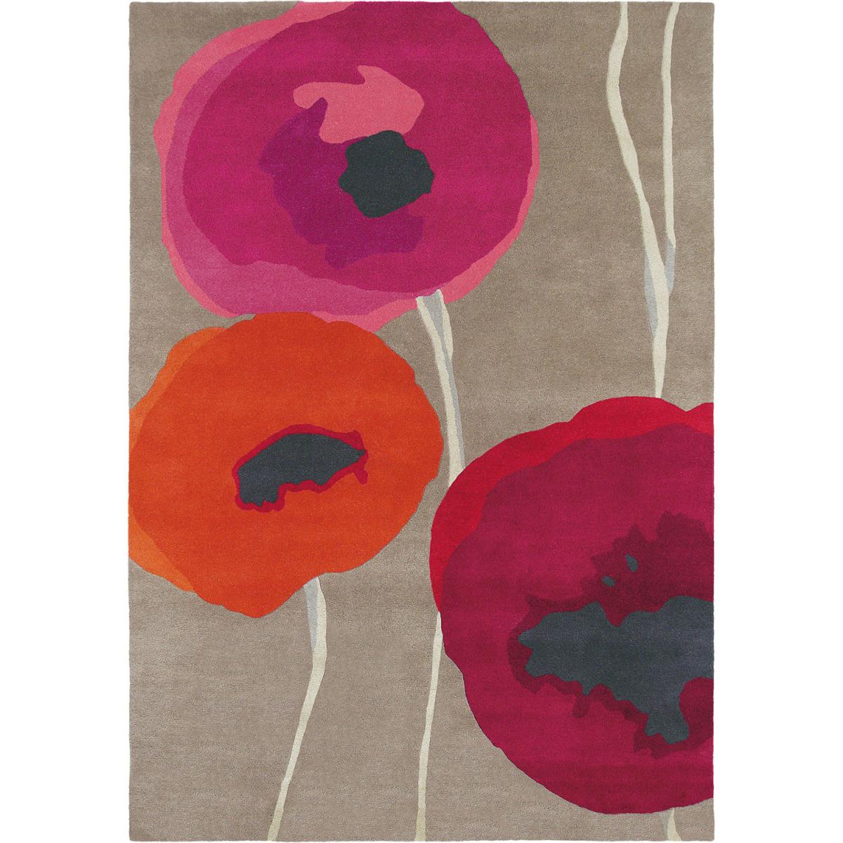 Tapis salon POPPIES en laine Fait main