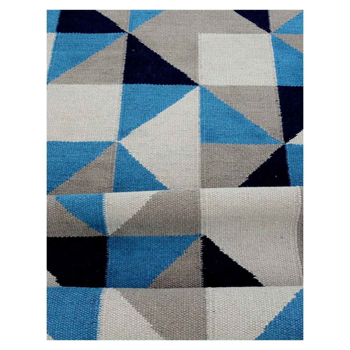 Tapis salon et chambre fait main en laine motif géométrique DIVIANCO — vue 4