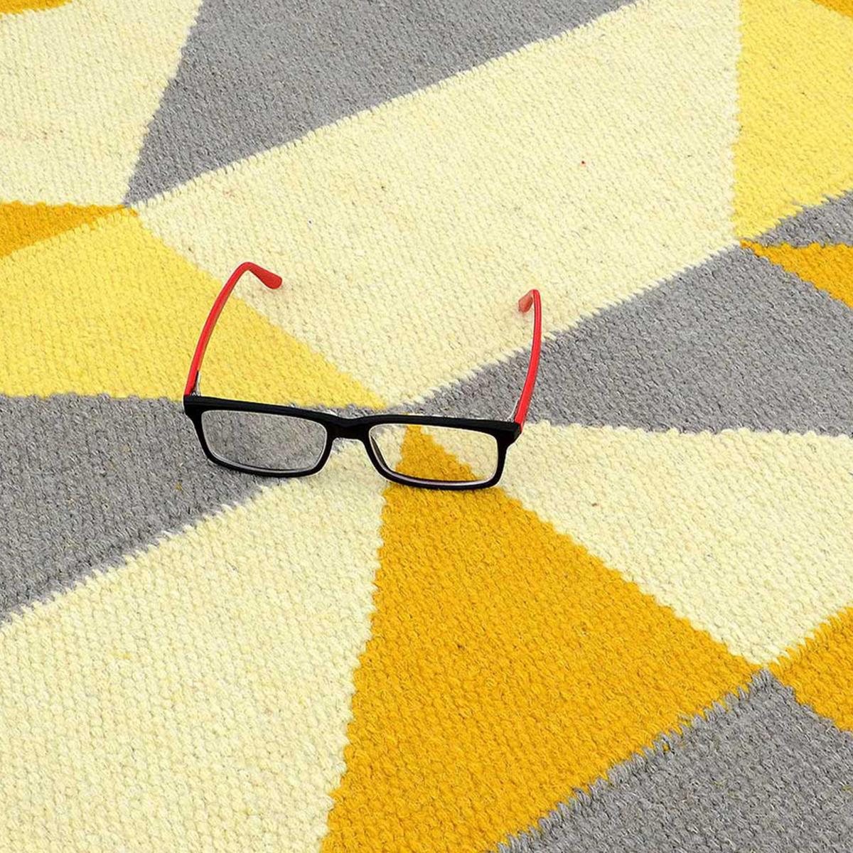 Tapis kilim LYN12 SCANDIN, fait main en laine motif géométrique — vue 5