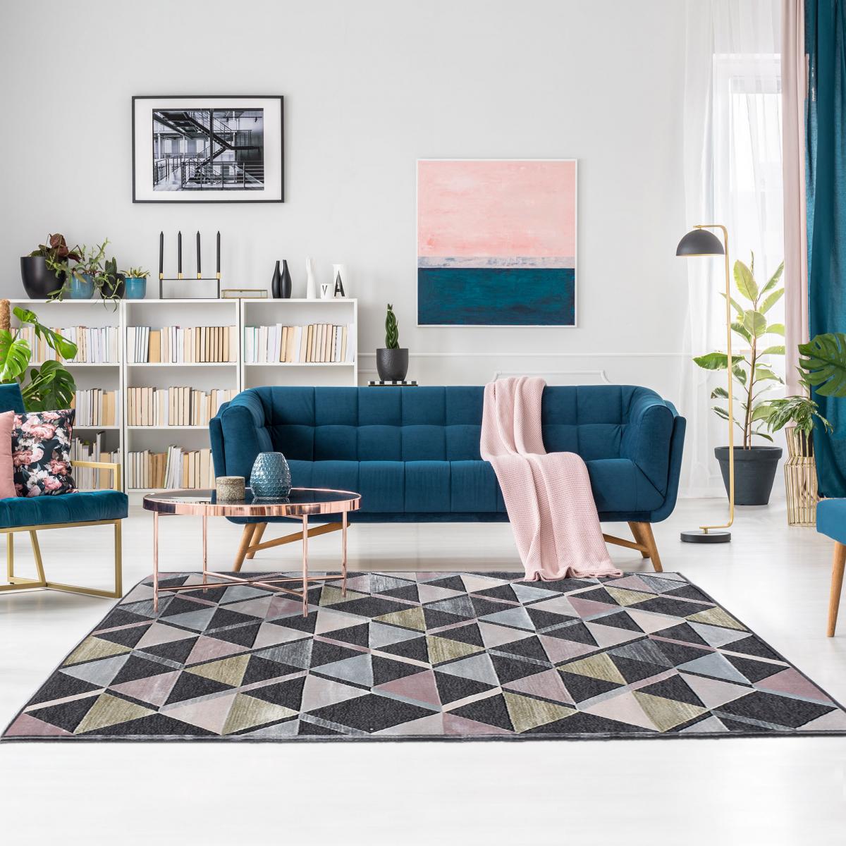 Tapis salon et chambre tissé en viscose motif scandinave SCANDSTYLE — vue 3