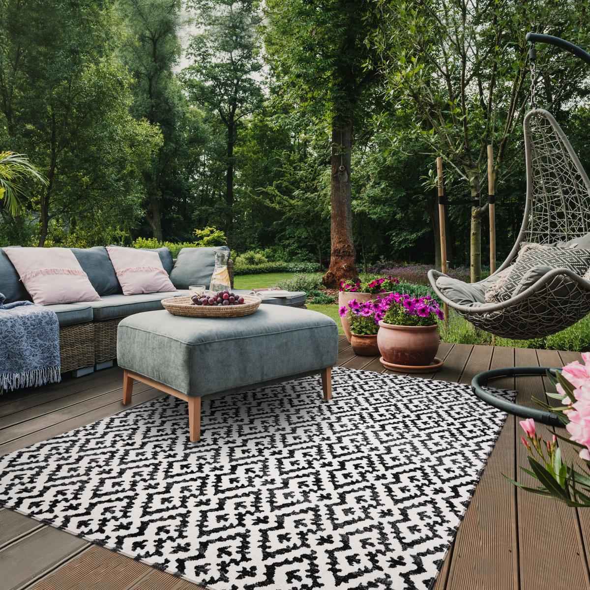 Tapis extérieur tissé kilim rectangle EDJE — vue 3